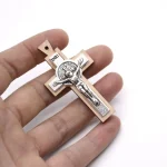 Mercy Religious Pendant, Wooden Alloy, Catholic Jerusalem Jesus Cross, 2.9*5.5cm, Zinc Alloy Crucifix