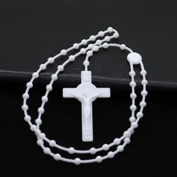 Cheap Catholic 59 Rosary Necklaces Plastic Soft Glue Color Luminous Fluorescent Prayer Beads Jewelry Necklace Jewelry Wh