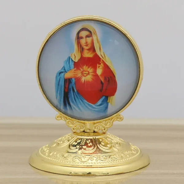 Christian Religion Decoration Alloy Angel Guadalupe Virgin Mary Catholic Jesus Heart Church Statue Home Decoration