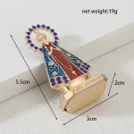 Mecrt Religious Ornament Desktop Decoration Gold Plated Nossa Senhora Aparecida Pin Our Lady Aparecida Nossa Senhora Aparecida - Image 4