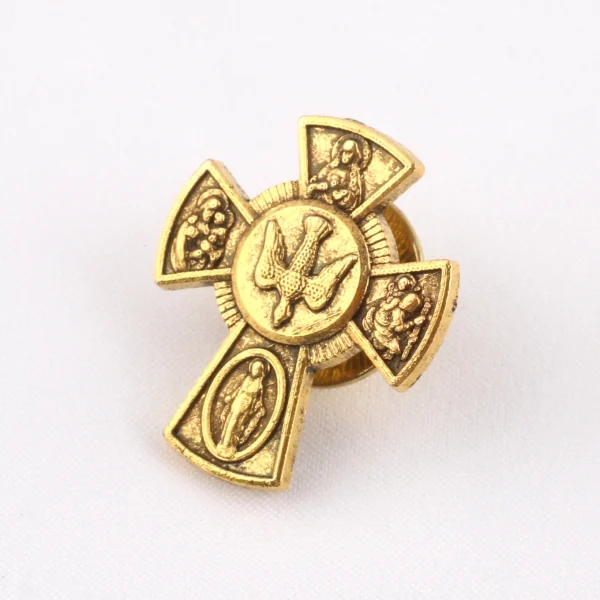 Classic Cross-Shaped Shirt Brooches Blue Red Enamel Pins for Handbag Backpack Badge-for Wholesale Main Material Alloy Je