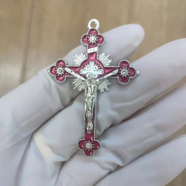 Metal Cross Crucifixes Christ Jesus Religious Catholic Cross Gift 5.5*3.5cm Multiple Colors Jewelry Pendants Wholesale