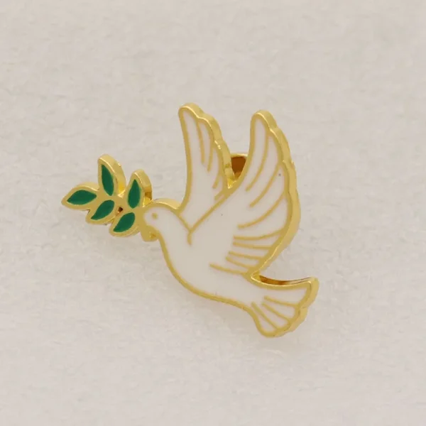 Metal Dove Brooch JHS Catholic Lapel Pin Medal Hat Collar Waist Pin Clothing Alloy