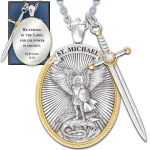 Mecrt Best-Selling St Michael Religious Alloy Necklace Fashionable Man's Jewelry Pendant
