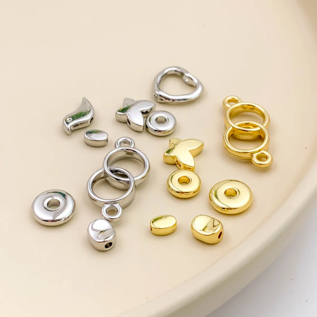 Moyamiya Gold Plated Metal Material Jewelry Clasps Necklace Bracelet Heart Butterfly Beads Loose Handmade DIY Accessories - Image 4
