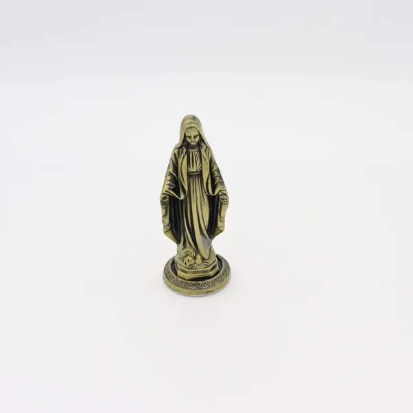 Catholic Statue Beckoning Ancient Green 3D Gold Metal Jewelry Ornaments Home Car Desktop Decorations Crafts Cross Figuri
