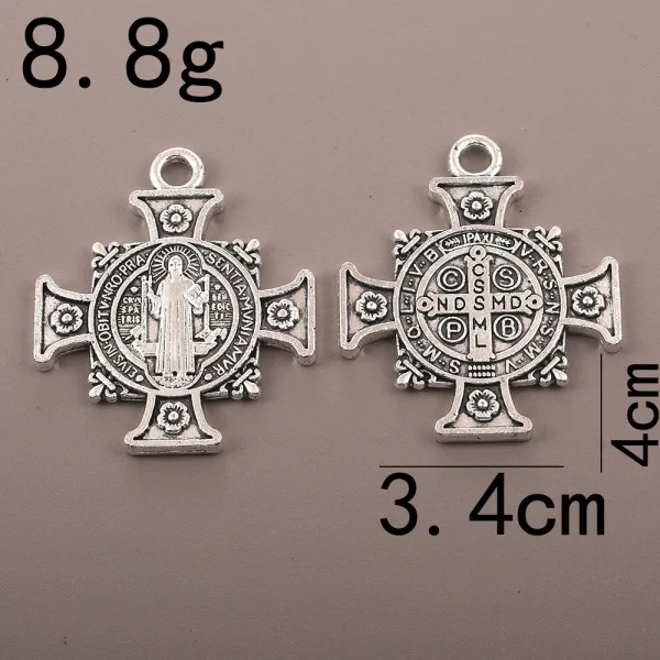 Hot-Selling Religious Catholic Cross Pendant Necklace Antique Silver Plated Zinc Alloy DIY Jewelry for Wedding Party &am
