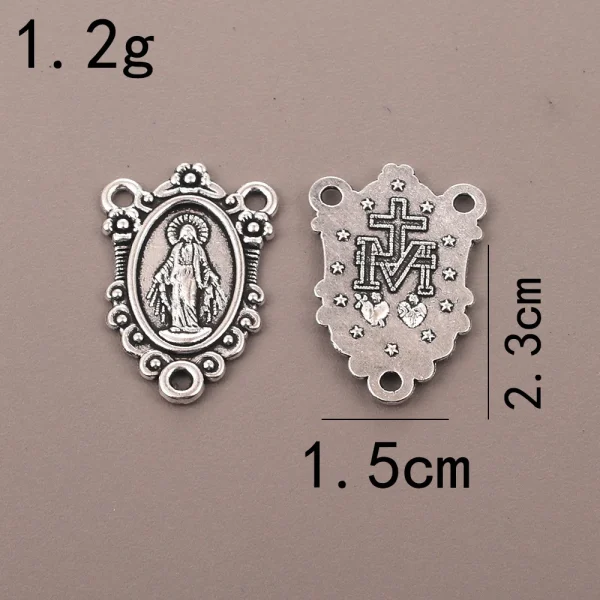 Catholic Jewelry Accessories Pendant DIY Zinc Alloy Bamboo Chain Religious Triangle Rosary Connector Wholesale