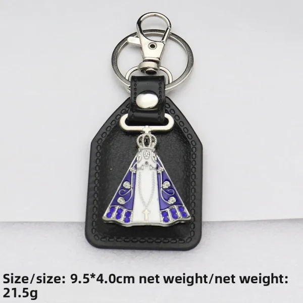 Catholic metal PU micro-inlaid enamel color keychain accessories pendant