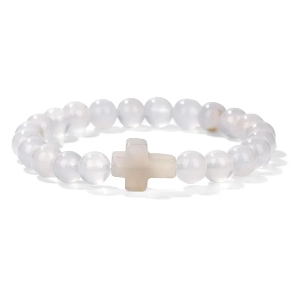 Winter Retro Cross Beads Bracelet Gem Versatile Multi-Color Pearl Beads Religious Style Trendy Gift for Bracelet