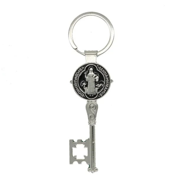 Catholic Saint Benedict Medal Keychain Medals Key Religious Key Holder Exorcism Christian Sacramental Medal Jewelry