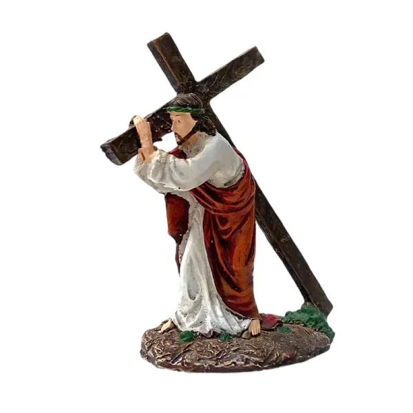 Mecrt Creative Resin Crafts Jesus Cross Portrait Decoration Home Desktop Car Ornaments Gifts