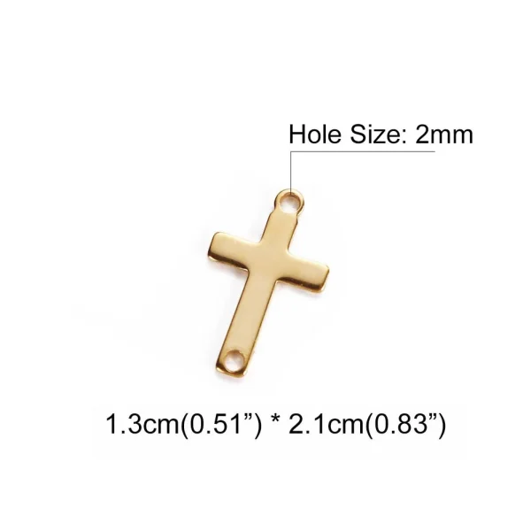 Stainless Steel Mini Size Solid Polished Cross Pendant Religious Cross Charms for Necklace Earring Bracelet Jewelry Maki