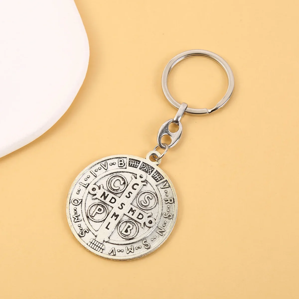 Religious Jewelry Catholic St. Benedict's Keychain Pendant Zinc Alloy Large St. Benedict's Jewelry Wholesale - Image 4