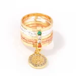 Copper Micro-inlaid Our Lady of Guadalupe Retro Jewelry Skin-friendly Non-fading Colored Zircon Decorative Stacked Ring - Image 5