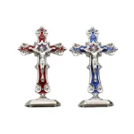 Mecrt Creative Gold-Plated Metal Crucifix Ornaments Catholic Cross Decorative Items for Home Office Christmas Elegant Desk - Image 5