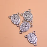 Catholic Jewelry Rosary Centerpiece Triangle Metal Portrait Three Hole Jewelry Accessories