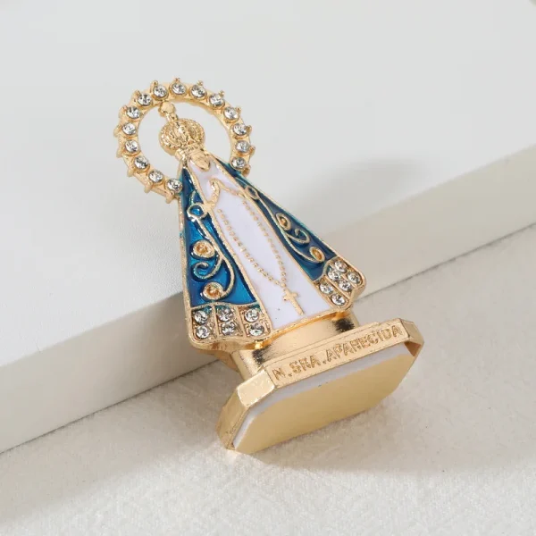Mecrt Religious Ornament Desktop Decoration Gold Plated Nossa Senhora Aparecida Pin Our Lady Aparecida Nossa Senhora Apa