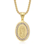 Virgin Mary 18K Gold-Plated Stainless Steel Necklace Cross-Border Popular Jewelry Christian - Image 3