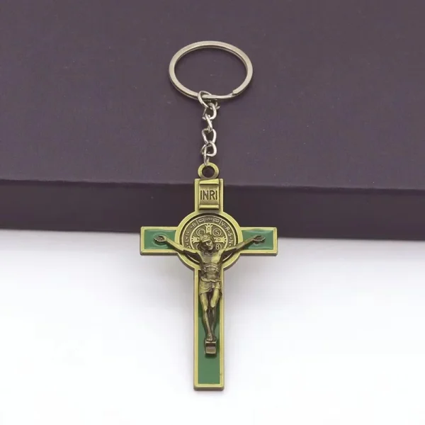 Catholic Christian Jesus Key Ring Car Keychains Women Men Gift Charms Handbag Pendant Cross KeyChains