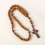 Mecrt Cheap Catholic Rosary 10mm Pine Wooden Beads Jewelry Christmas Gift Easter Church Prayer Beads Wholesale - Image 6