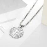 Catholic Saint Benedict Medal Cross Necklace Gold Plated Lariat Style Religious Protector Talisman Gift - Image 6