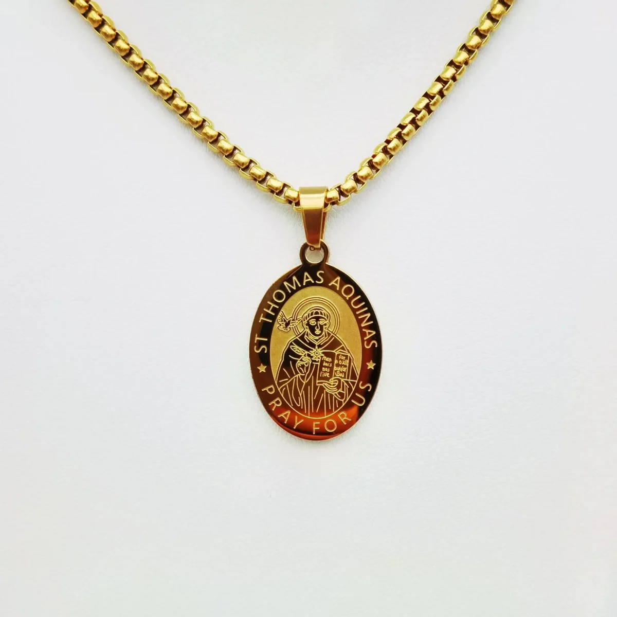 Mecrt Stainless Steel Saint Christopher & Virgin Mary Pendant Necklace Religious Cross Catholic Jewelry Pendant Gift - Image 4