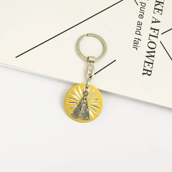 Catholic Virgin Mary Jesus Creative Jewelry Pendant Bag Keychain Zinc Alloy 3.7cm*3.7cm 4g Car Keychains