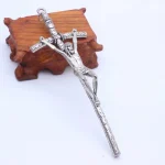 14*5cm Souvenir Cross Jesus Icon Antique Silver Plated Zinc Alloy Metal - Image 4
