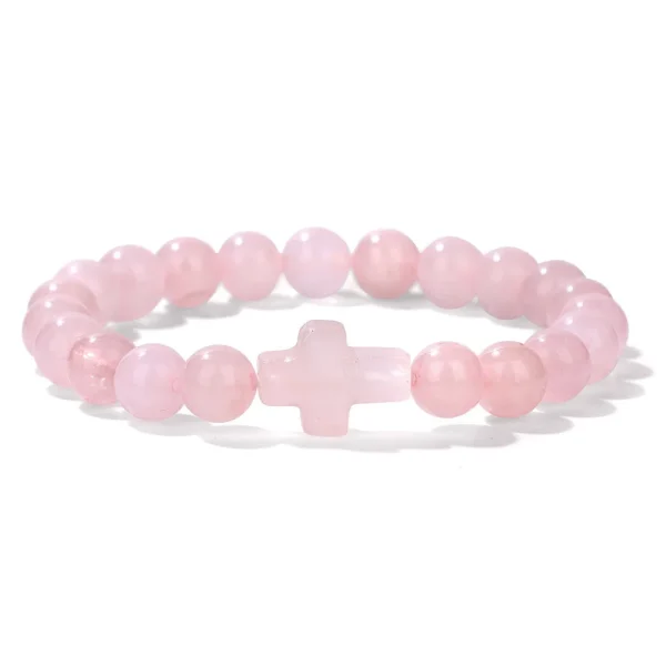 Winter Retro Cross Beads Bracelet Gem Versatile Multi-Color Pearl Beads Religious Style Trendy Gift for Bracelet