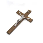 8.5*15cm Hot Selling Wooden Cross Customized Color Big Size with Alloy Crucifix INRI Wholesale Catholic Wood Cross - Image 5