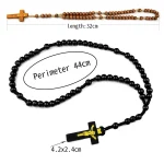 Cheap Rosary Cross Jesus Colored Beads Handmade Catholic Religious Wooden Jewelry Holy Communion Baptism Church Gifts Wholesale - Image 4