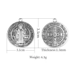 Zinc Alloy Jewelry Accessories Hanging Single Ring Metal Saint Benedict Pendant Exorcism Catholicism - Image 4