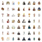 Catholic 50 Pieces Cartoon Monk Personalized Graffiti Stickers Decoration Notebook Phone Case Waterproof Manufacturer - Image 5