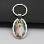 Catholic Keychain Mini Metal Keychains New Cartoon Photo Frame Pendant and Car Keychain Accessory - Image 6