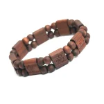 Wooden OM Bracelets with Wood Bead String Beads Elastic Bracelets for Yoga Practice Meditation Mindfulness - Image 6