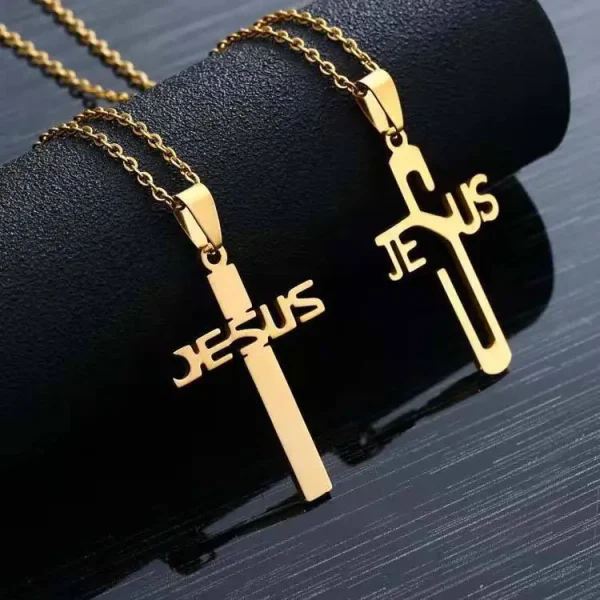 Catholic Jesus Pendant Stainless Steel Necklace Hot Selling Creative Cross Pendant Fashionable Jewelry for Men Jesus