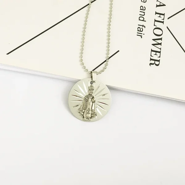 Catholic Jesus Pendant Metallic Fashion Personality Necklace Accessories Laser Craft Jewelry Necklace Pendant
