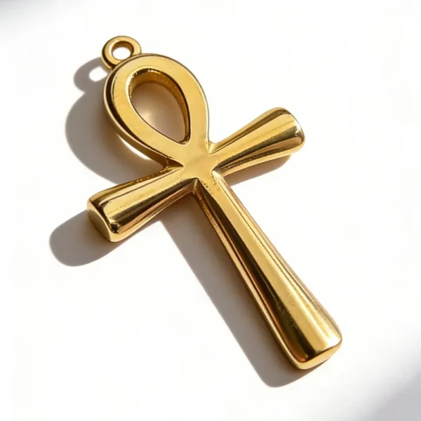 Cross-border Ancient Egyptian Life Fu Anka Stainless Steel Silver Vintage Totem Pendant Men’s Women’s Jewelr