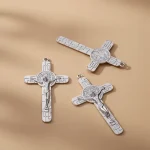 7.8cm*4.5cm Christian Orthodox Wholesale Alloy Metal Catholic Crucifix Cross Pendant With Saint Benedict - Image 5