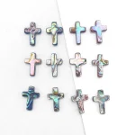 Natural Abalone Bone Coral Shell Cross-shaped Christian Catholicism Crosses 13*18mm Beaded DIY Jewelry Necklace Accessories - Image 5