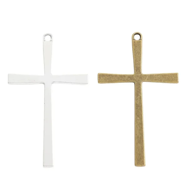 Christian Cross Pendant White Zinc Alloy DIY Jewelry Accessory Imitates Tree Bark Pattern Fashionable Pendants & Cha