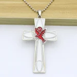 Metal Jewelry Car Keychain Pendant Mobile Phone Decoration Peace Dove and Cross Pendant Festival Gifts - Image 2