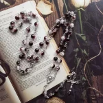Many Kinds of Color Wholesale Holy Religious 8mm Glass Beads Rosaries Catholic Gifts Cross Pendant Necklace - Image 2