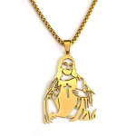 Mecrt 2023 New Stainless Steel Cross Pendant Necklace Men's and Women's Gold Chain Beads Pendant Titanium Steel Jewelry - Image 5