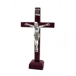6*10.5cm Wooden Handmade St. Saint Benedict Standing Cross Crucifix Religious Catholic Gift Craft - Image 5