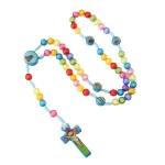 Rosary Beads Catholic Religious Children Necklace Christian Jesus Rosaries Holy Prayer Jewelry Knotted Rosary Supplies