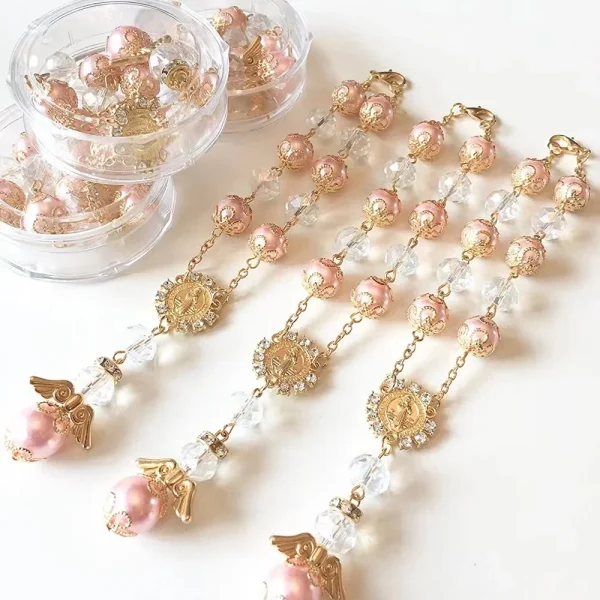 Prayer Beads Cross Pendant Rosary Bracelet Religion Christian Jewelry Pearl Rosary Bracelet Wholesale