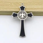 Mecrt Cross Jesus Pendant 7.5*4.5cm Church Catholic Christian Religion Saint Benedict Retro Cross INRI Multiple Colors Jewelry - Image 3