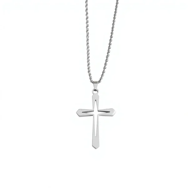 European American Cross-border Copper Crystal Cross Unisex Necklace Fashion Personalized Simple Starlight Hollow Pendant